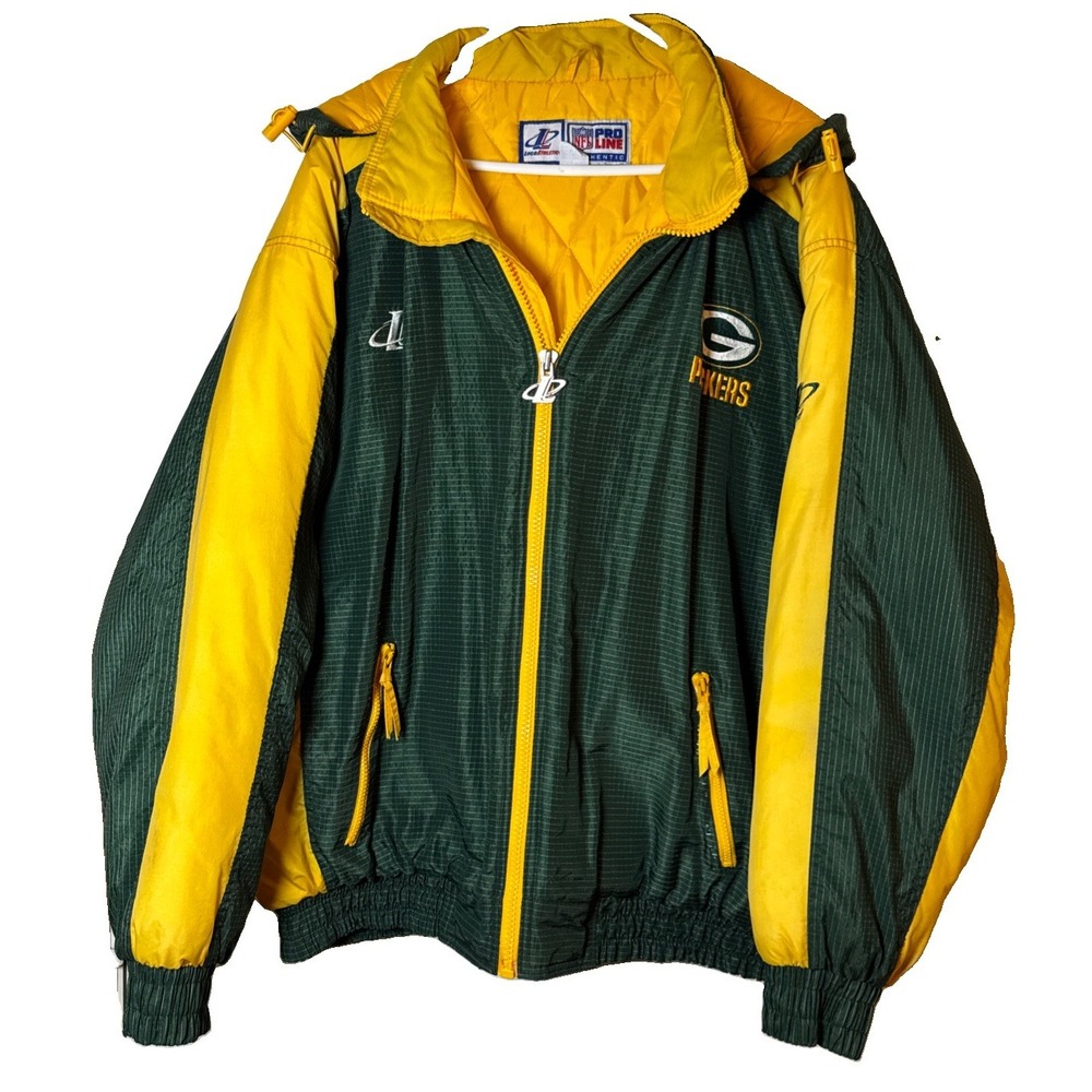 VTG 90s Green Bay Packers Logo Athletic Pro Line Jacket 2XL NFL Hooded